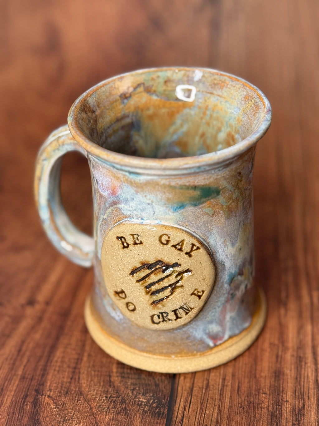 'Be Gay, Do Crime' Handmade Stein Mug