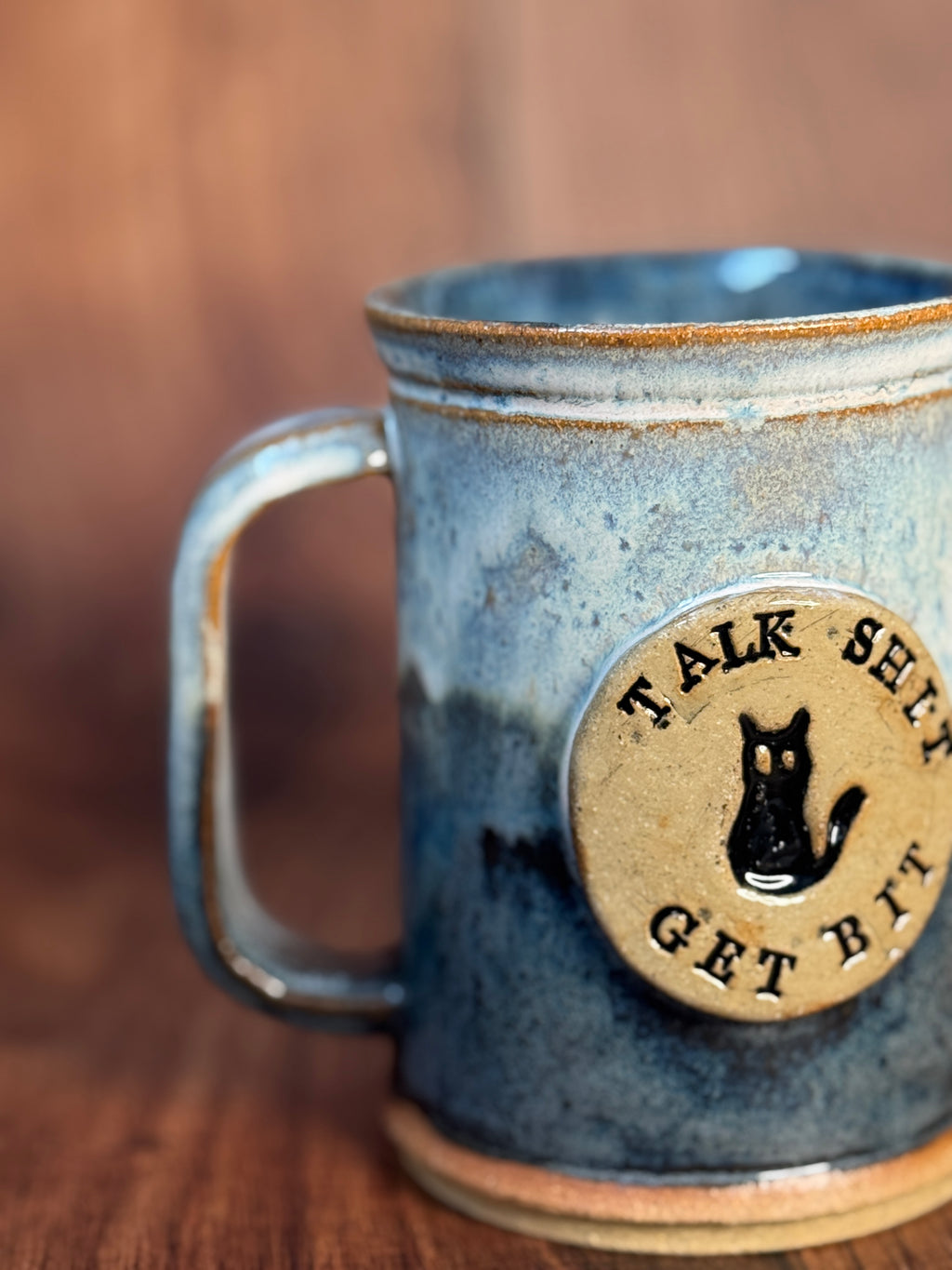 'Talk Shit, Get Bit' Handmade Stein Mug