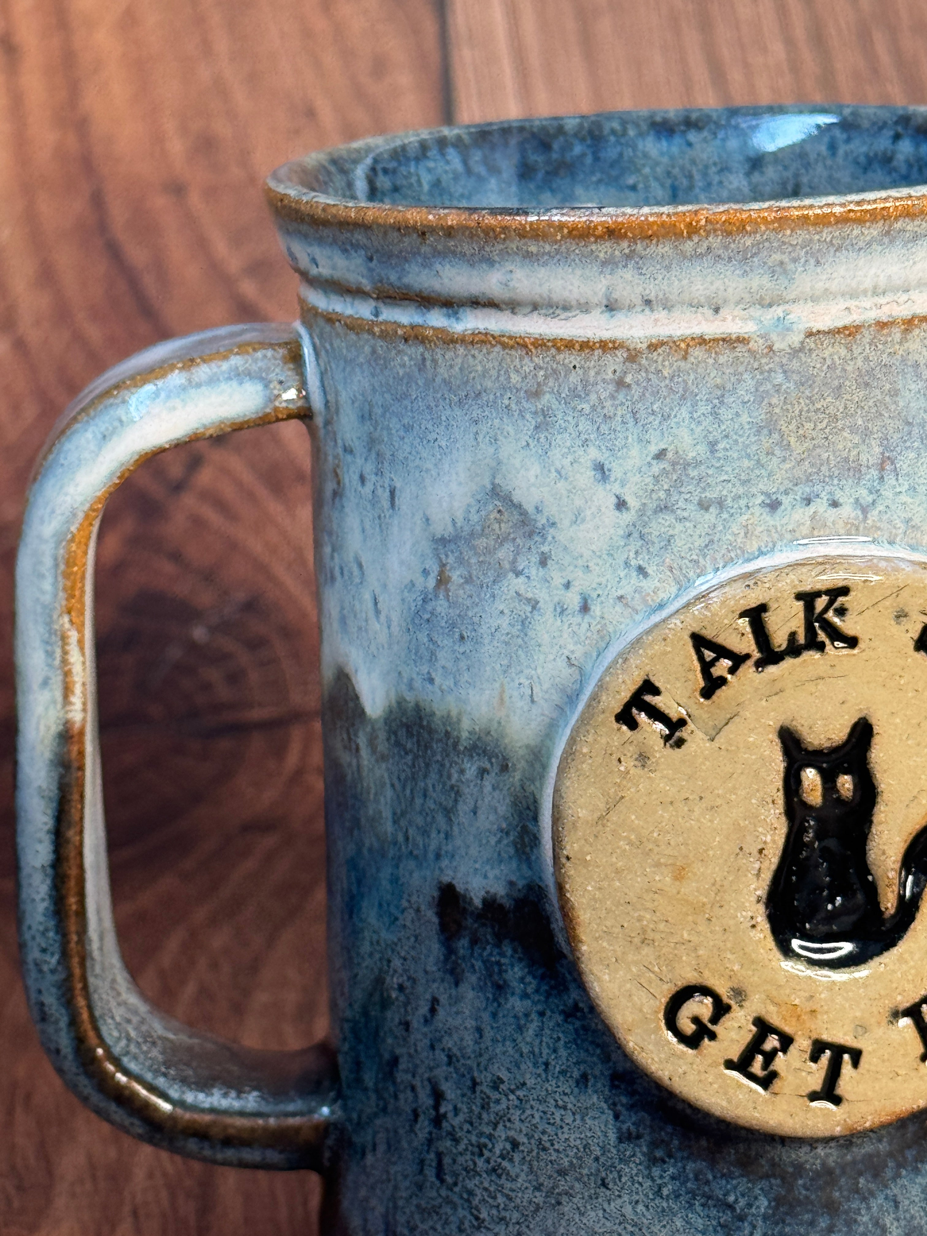 'Talk Shit, Get Bit' Handmade Stein Mug