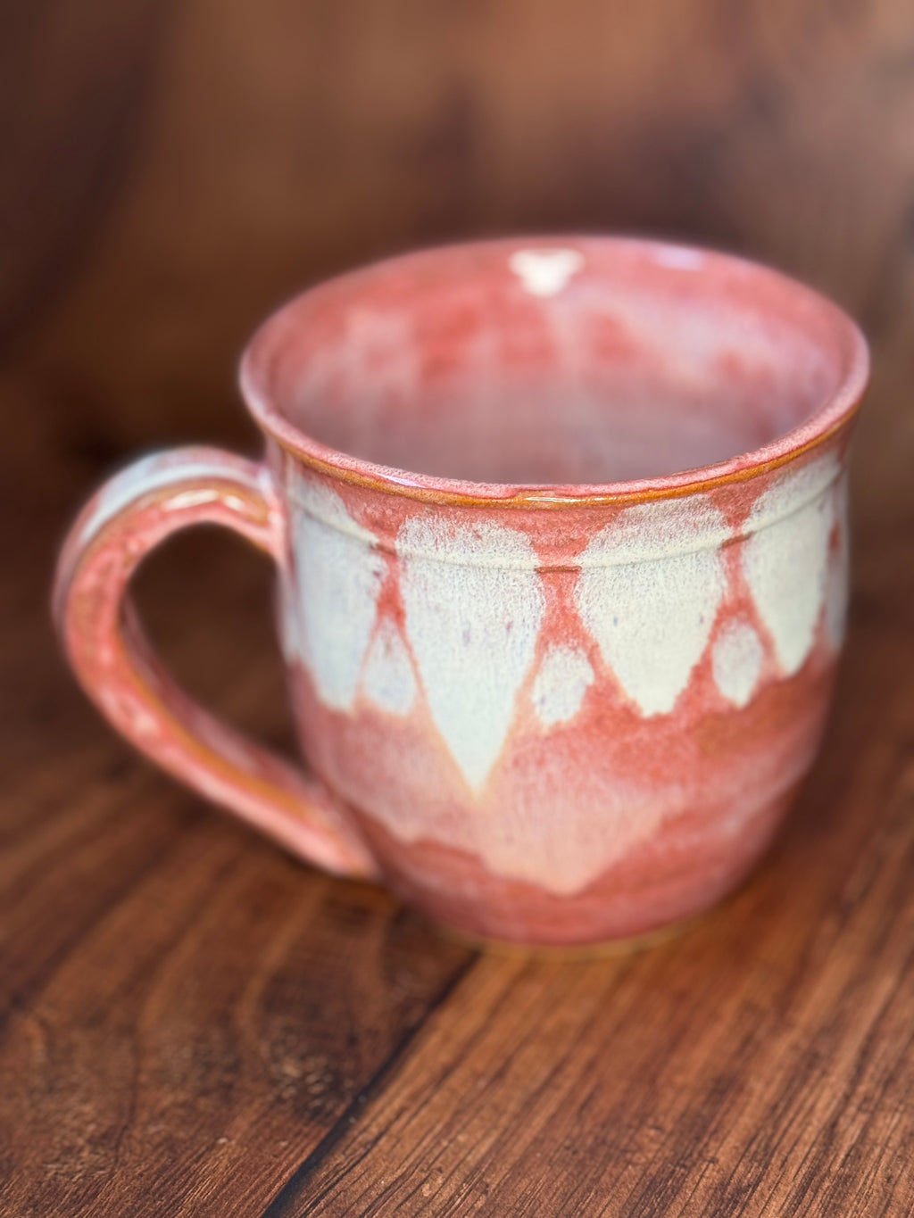 Bright Pink Drip Handmade Ceramic Mug