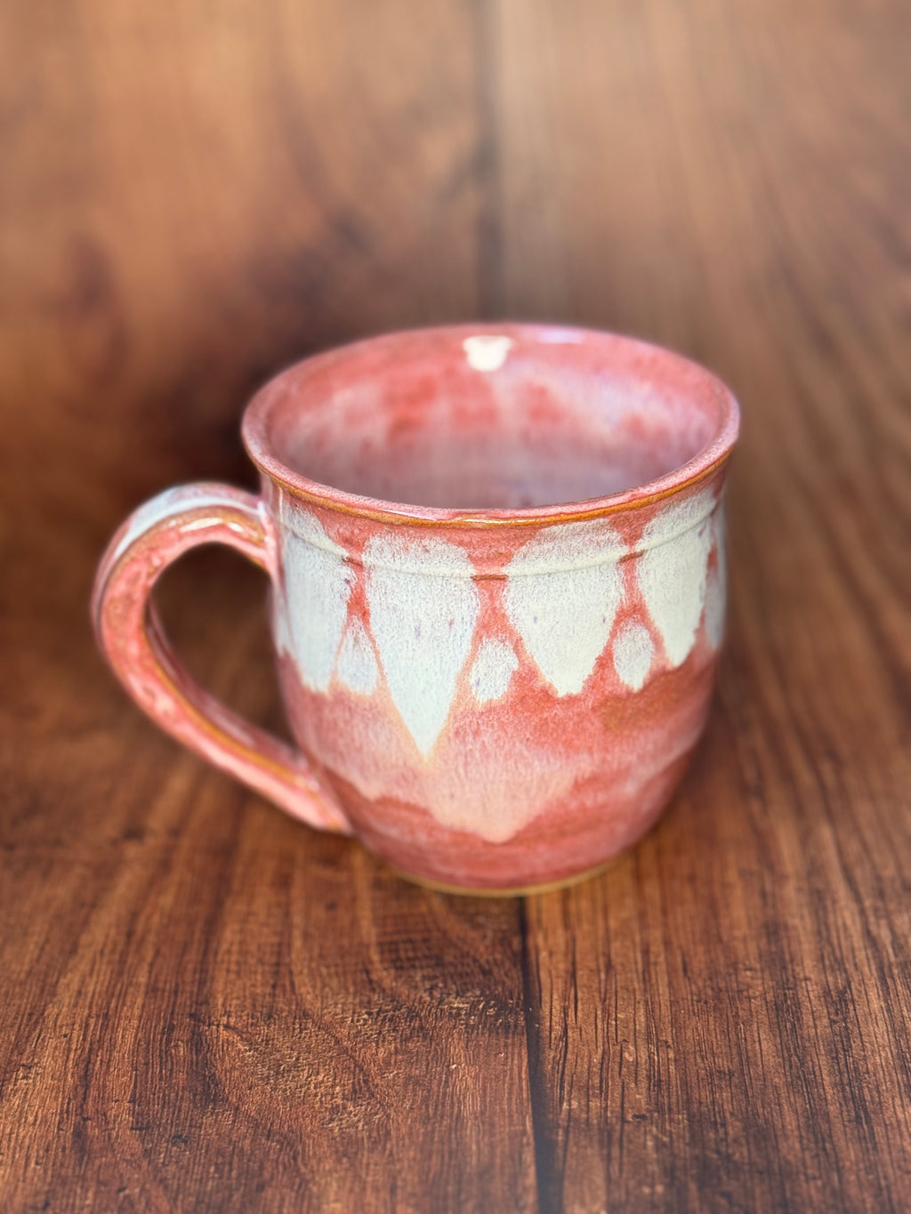 Bright Pink Drip Handmade Ceramic Mug
