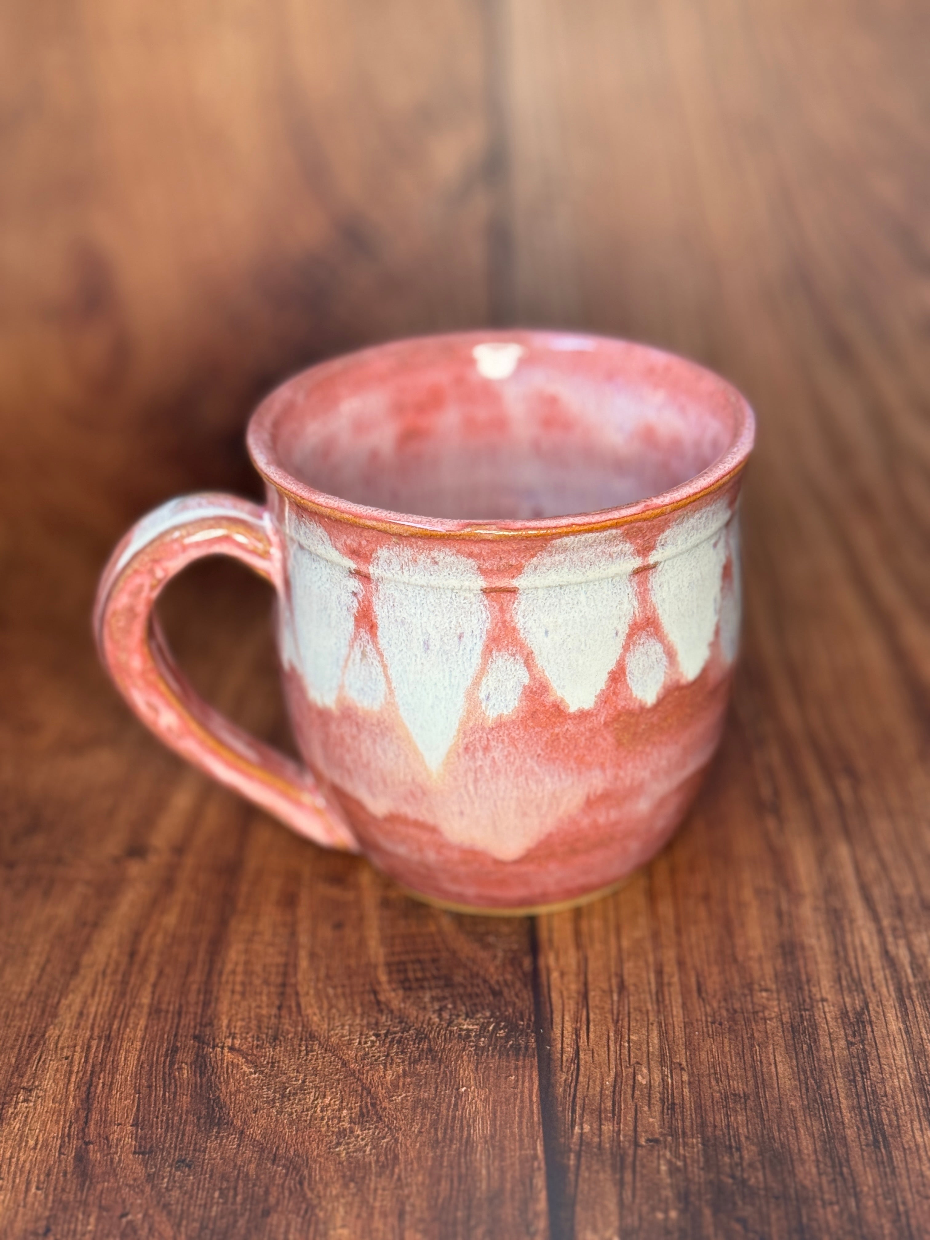 Bright Pink Drip Handmade Ceramic Mug
