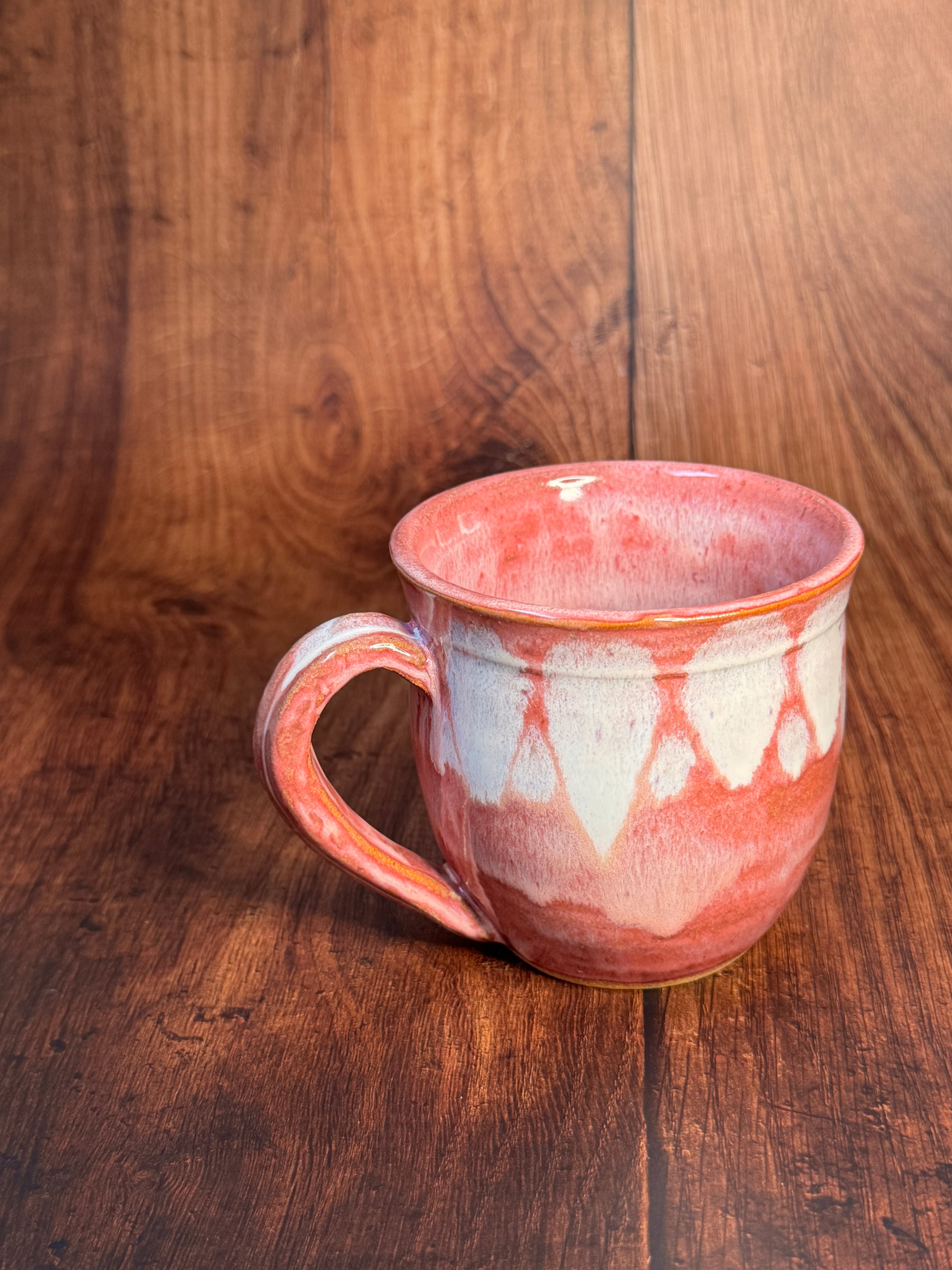Bright Pink Drip Handmade Ceramic Mug