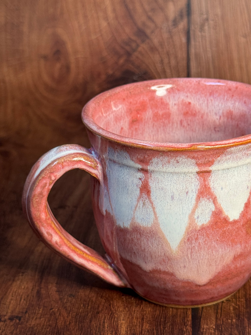 Bright Pink Drip Handmade Ceramic Mug