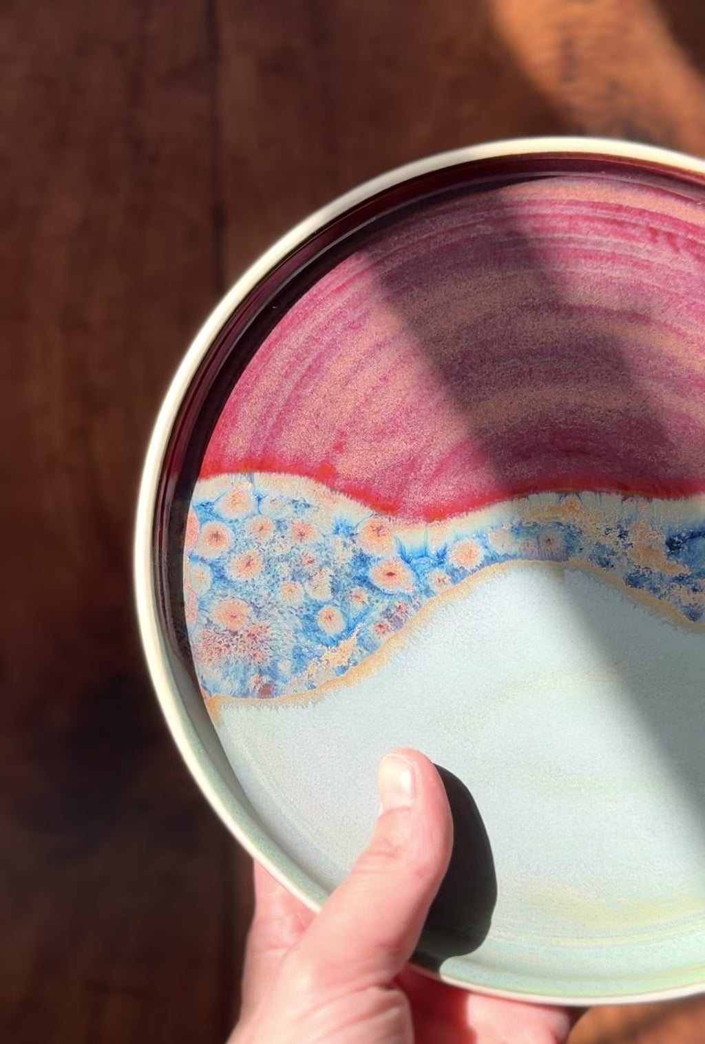 Two-Tone Handmade Ceramic Plate (Stoneware)