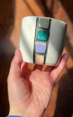 Color Block Handmade Ceramic Cup (Stoneware)