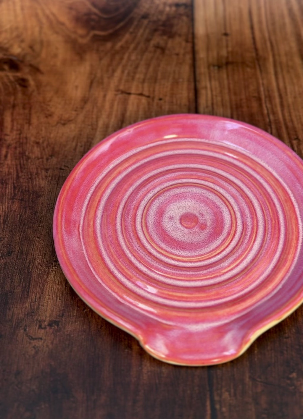 Dimensional Pink Handmade Spoon Rest (Stoneware)