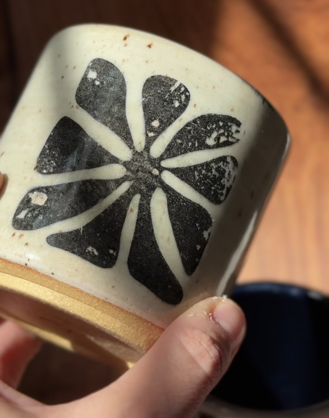 Graphic Handmade Ceramic Espresso Cup Set (Stoneware, Set of 2)