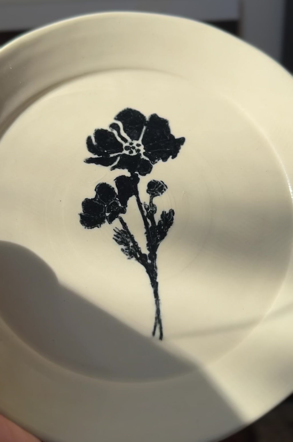Floral Handmade Dinner Plate (Stoneware)