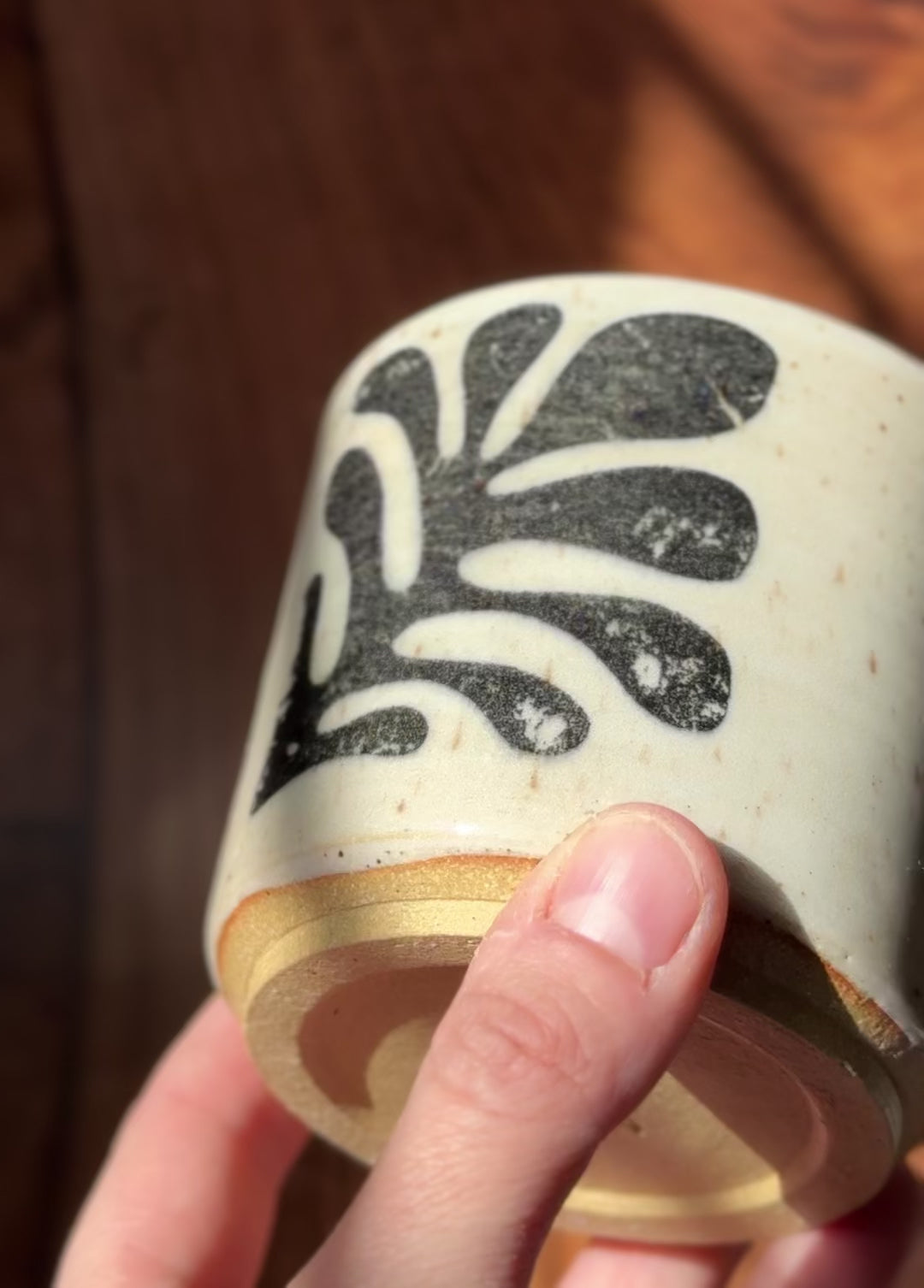 Graphic Handmade Ceramic Espresso Cup Set (Stoneware, Set of 2)