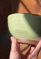 Sage Green Handmade Serving Bowl with Sun Detail (Stoneware)