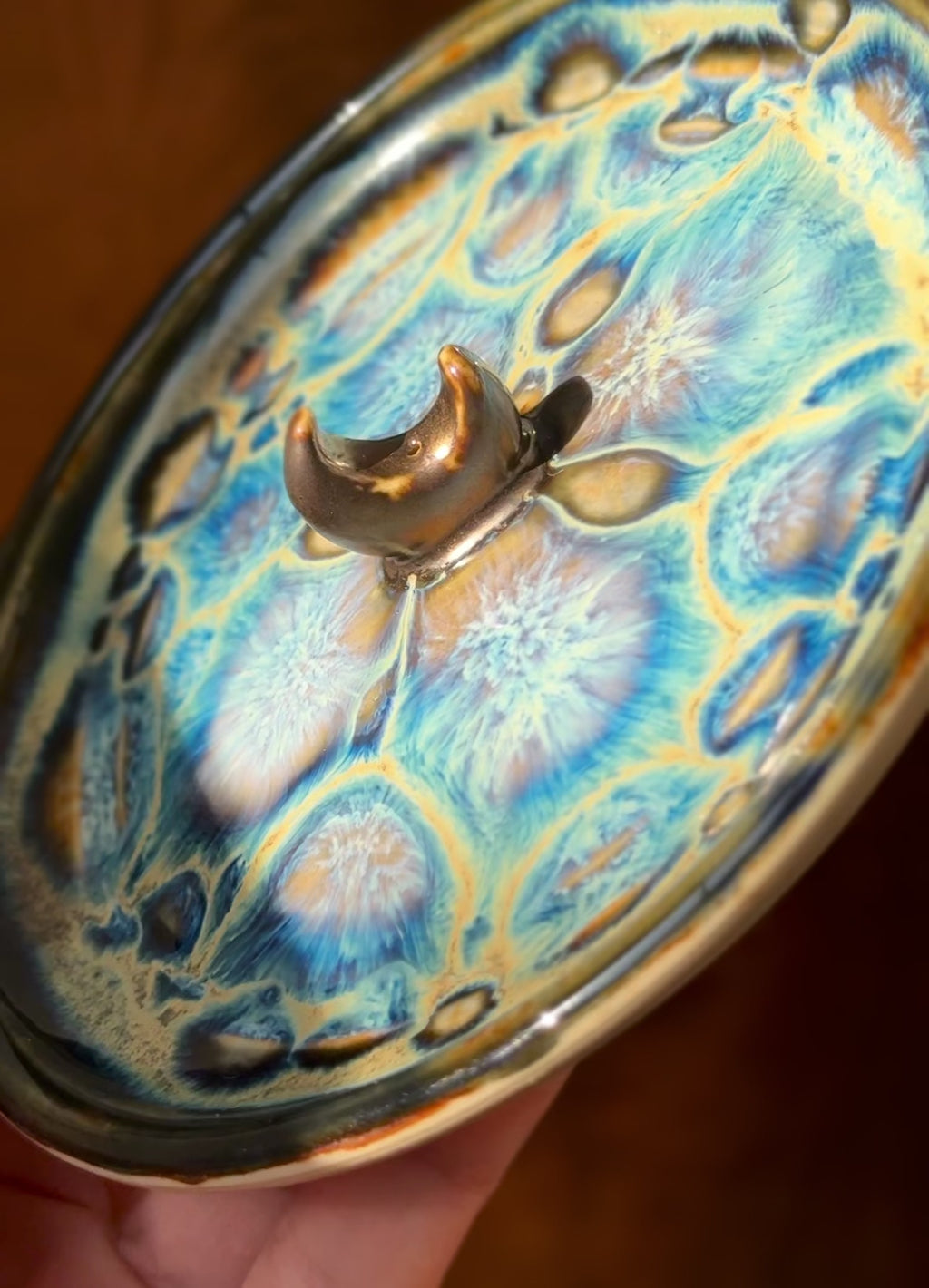 Kaleidoscope Glazed Incense Holder (Stoneware)